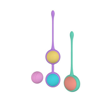 Luxury Party Colour Boly Kegel Training Beads Set featuring vibrantly coloured balls designed for effective pelvic floor strengthening.